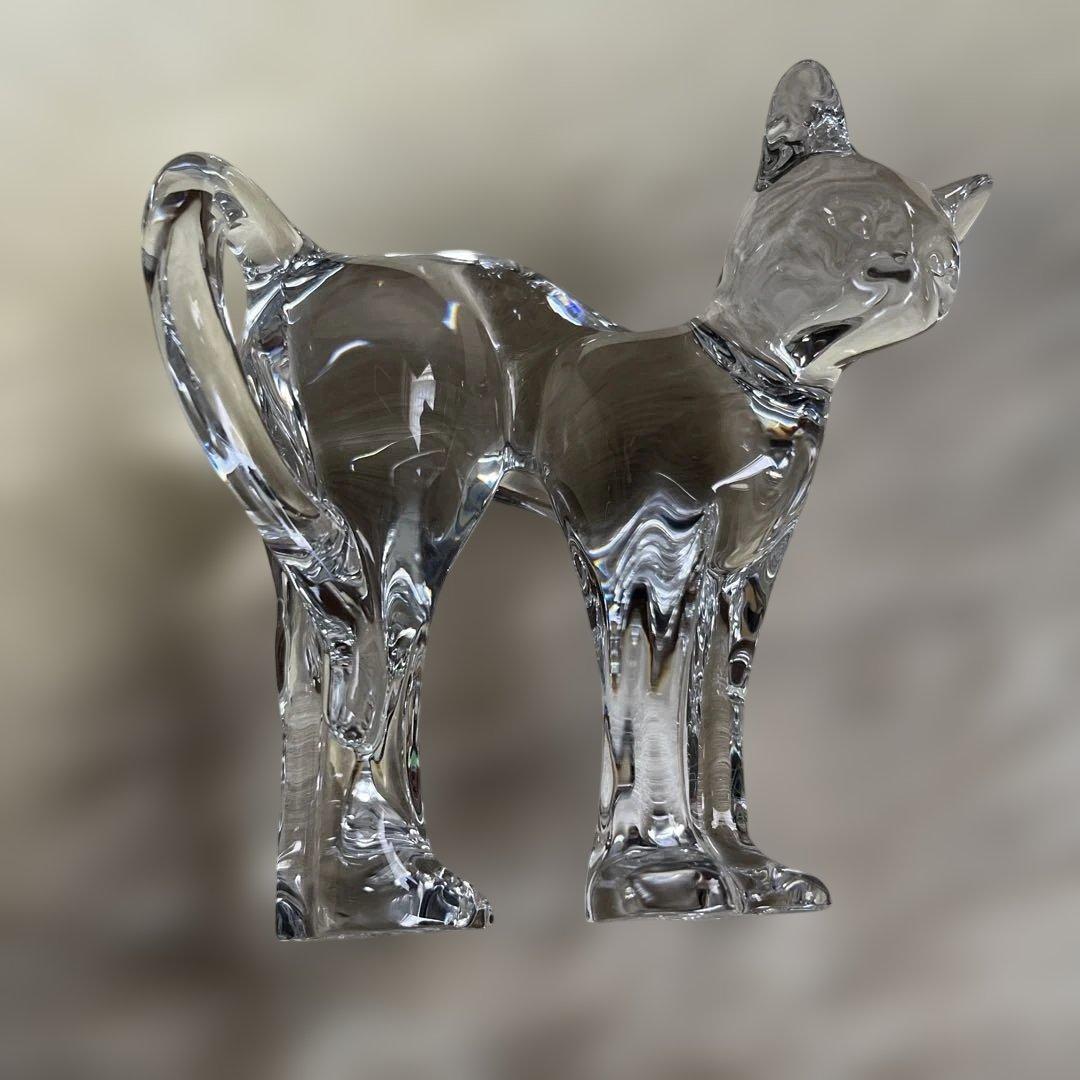 バカラ　クリスタルガラス 猫の置物