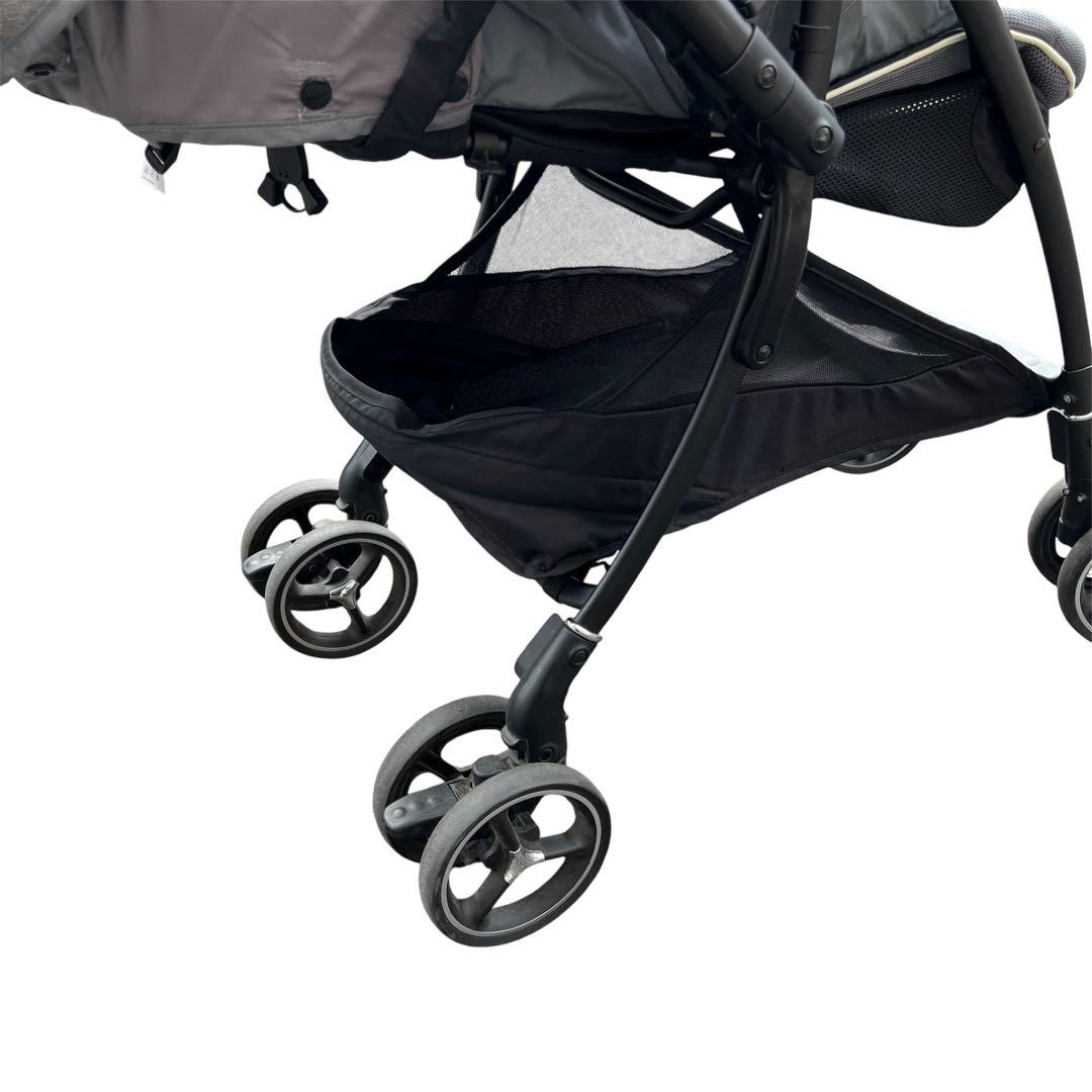 【美品】Aprica ラクーナ ビッテ クッション　ベビーカー　グレー　レザー