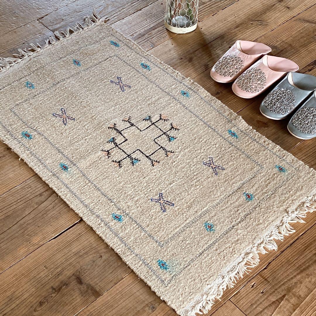 モロッコ ウール キリム ラグ 約55〜57×100cm