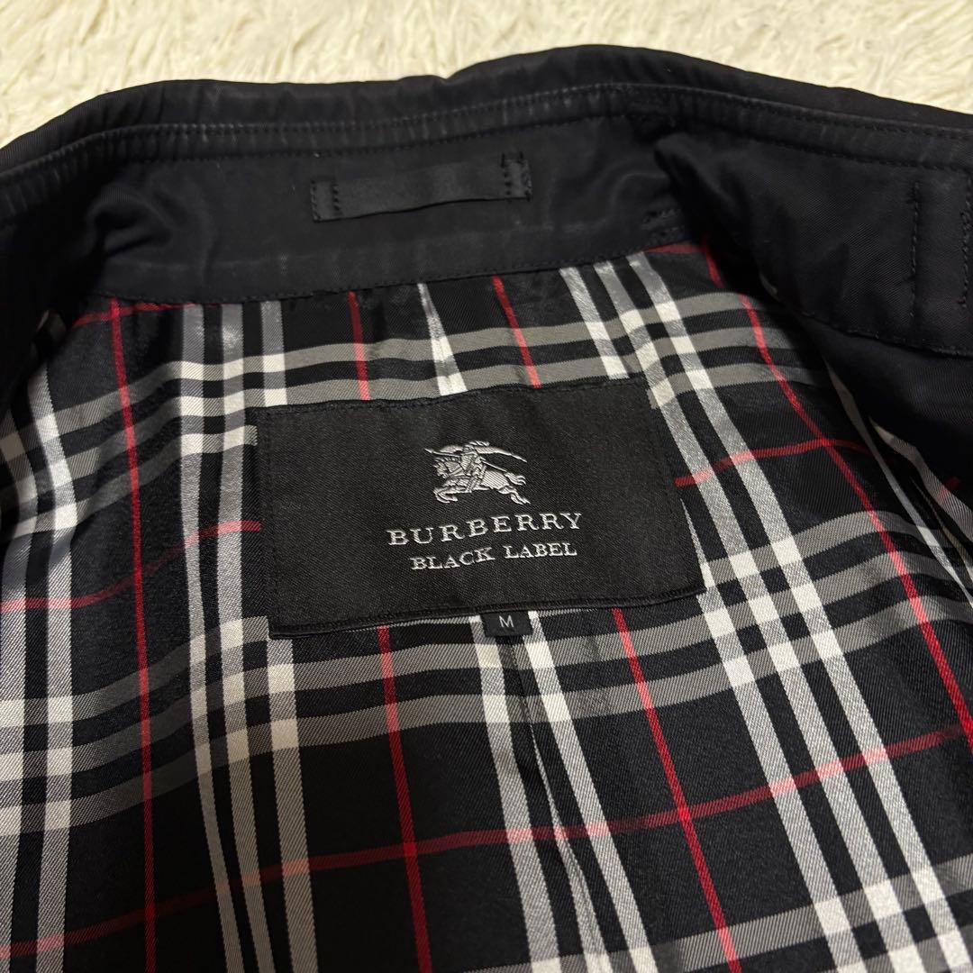 希少 バーバリーブラックレーベル トレンチコート チェック 黒 ロング丈