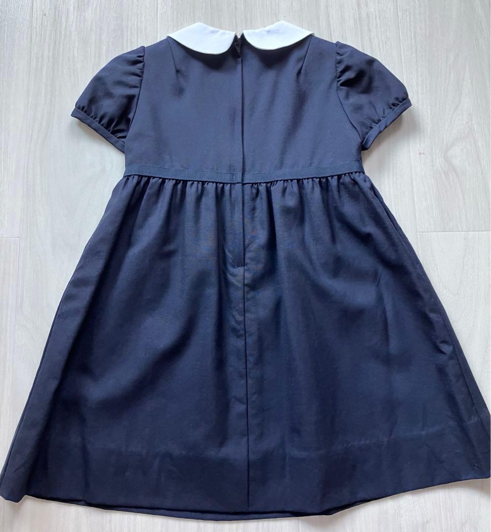 ファミリア　ワンピース　お受験　濃紺　半袖　familiar