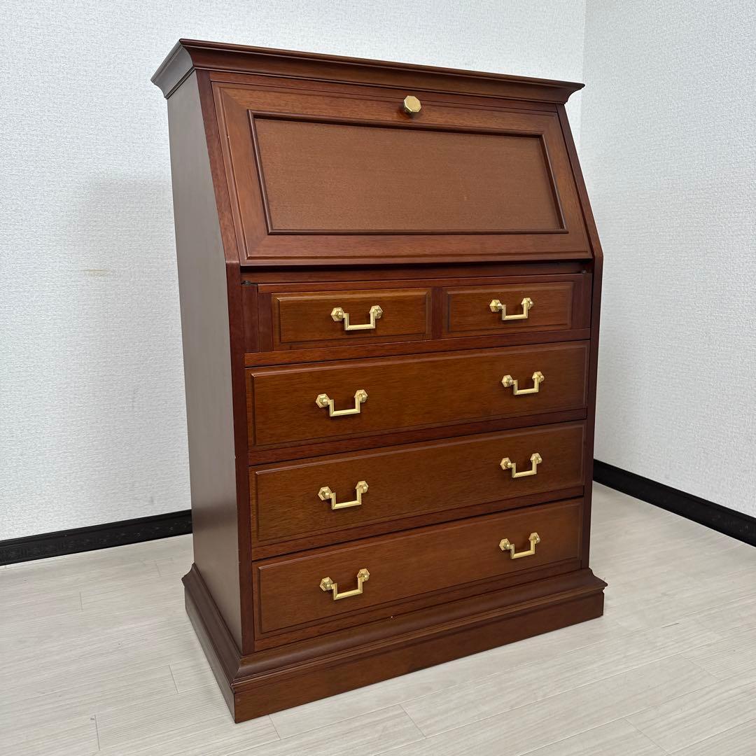 マルニ 地中海 ライティングビューロー デスク チェスト 引き出し 収納 i1※