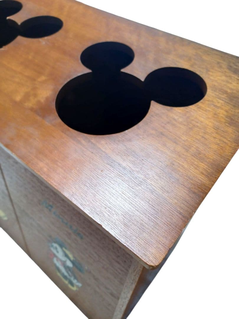 昭和レトロ ディズニー ミッキーマウス ゴミ箱 木製