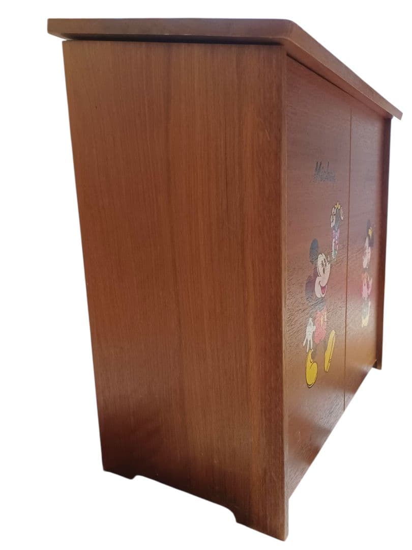 昭和レトロ ディズニー ミッキーマウス ゴミ箱 木製