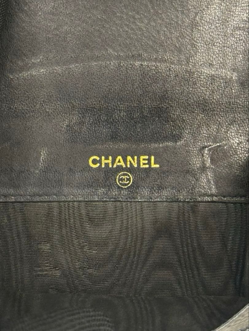 【CHANEL✨】二つ折り財布 キャビアスキン ブラック