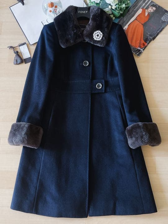 FOXEY！ゴージャスヌードリアファカシミアコート　38 Rene 極美品