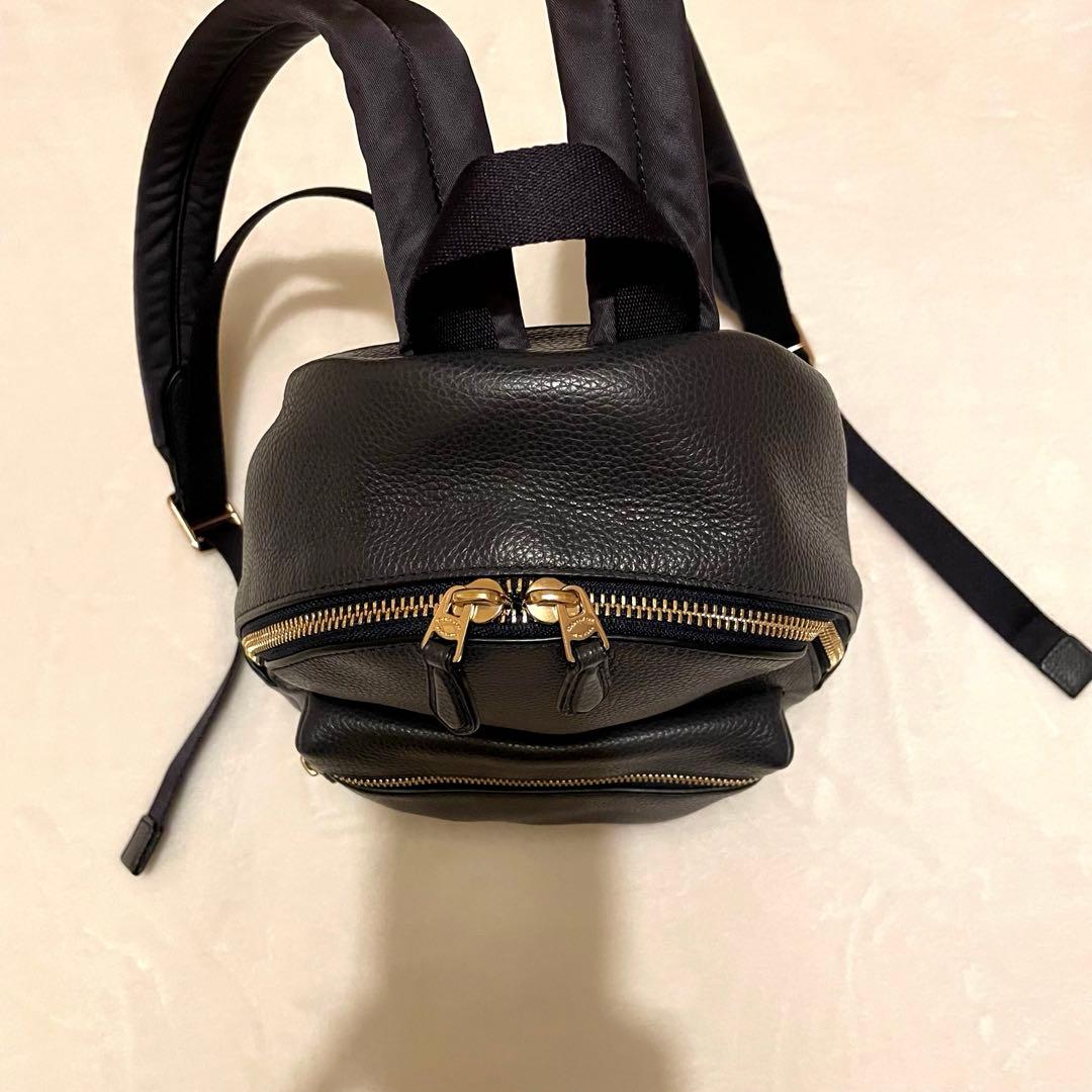 COACHコーチ　未使用　 ネイビー　レザー　しぼ革　ミニリュック　F88266