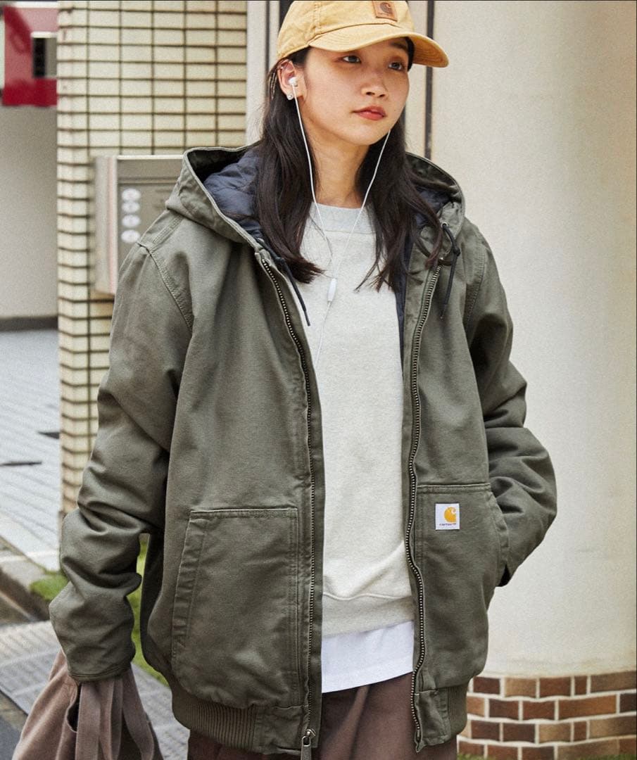 Carhartt キルティングライナー アクティブジャケット モスグリーン