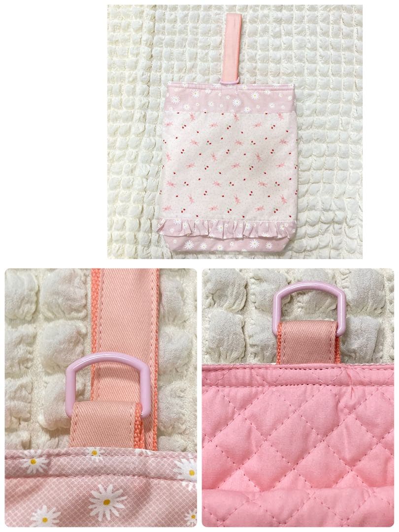 ポケット充実　可愛いうさぎちゃん　ピンク　入園入学セット　ハンドメイド