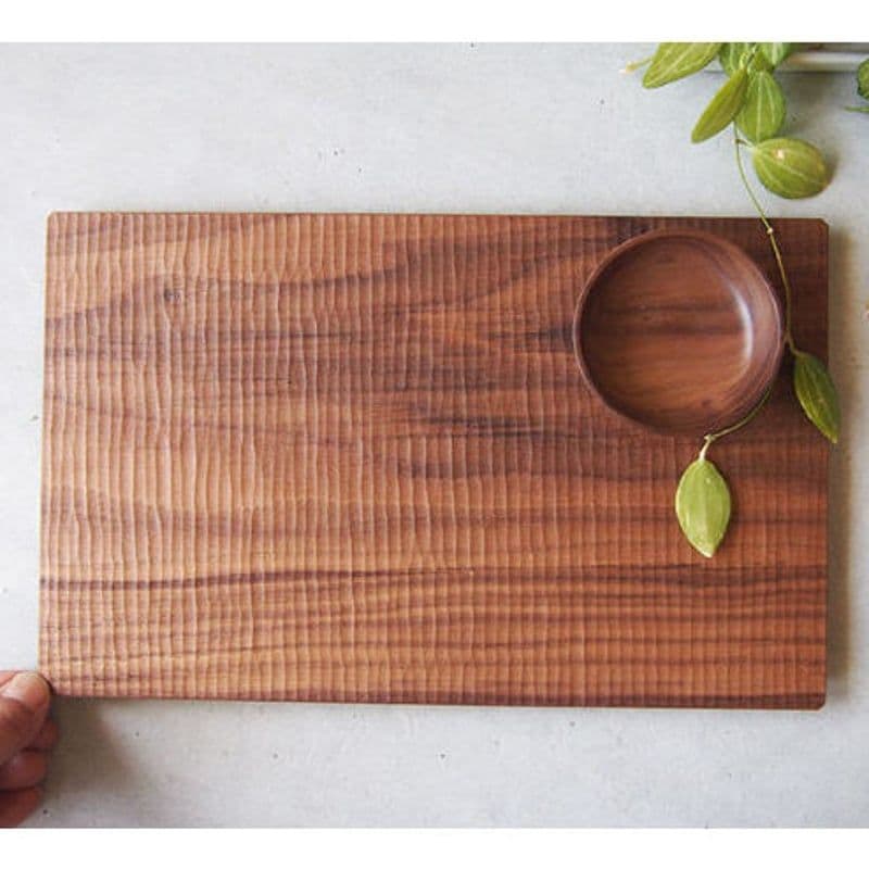 2枚セット　さざなみプレートL　ウォールナット　受注製作品　ふるいともかず