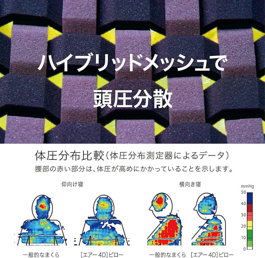 【 西川 】 [エアー4D] ピロー 高さ調整可能 低め グレーベージュ