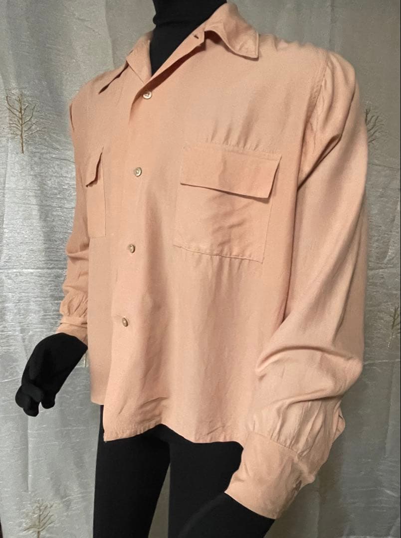 40's Ruggers BVD レーヨンシャツ サーモンピンク