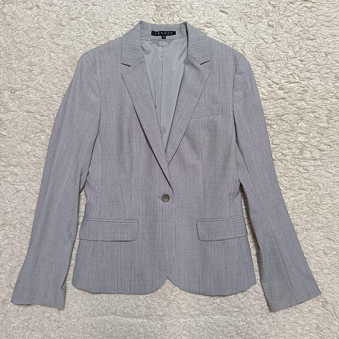 【美品】Theory セオリー セットアップ パンツスーツ ライトグレー