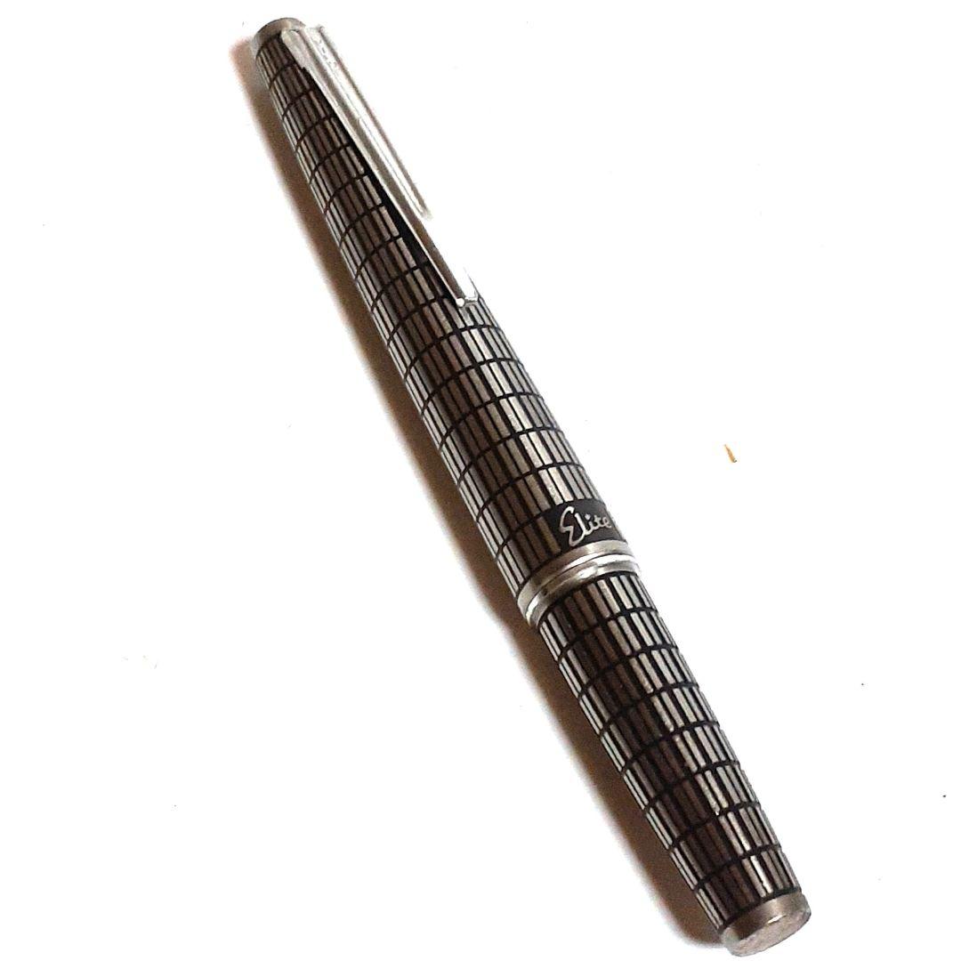 パイロット PILOT Elite 万年筆 ペン先14K-585刻印 全格子柄