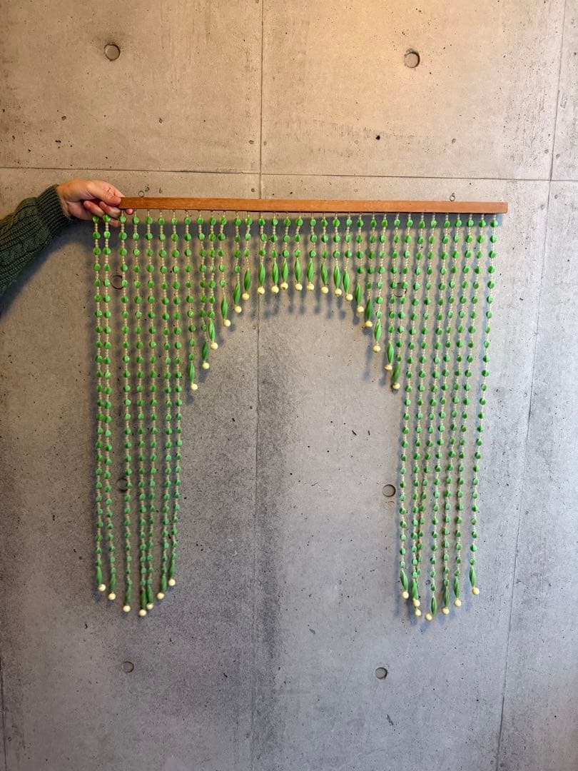 希少　緑のビーズカーテン