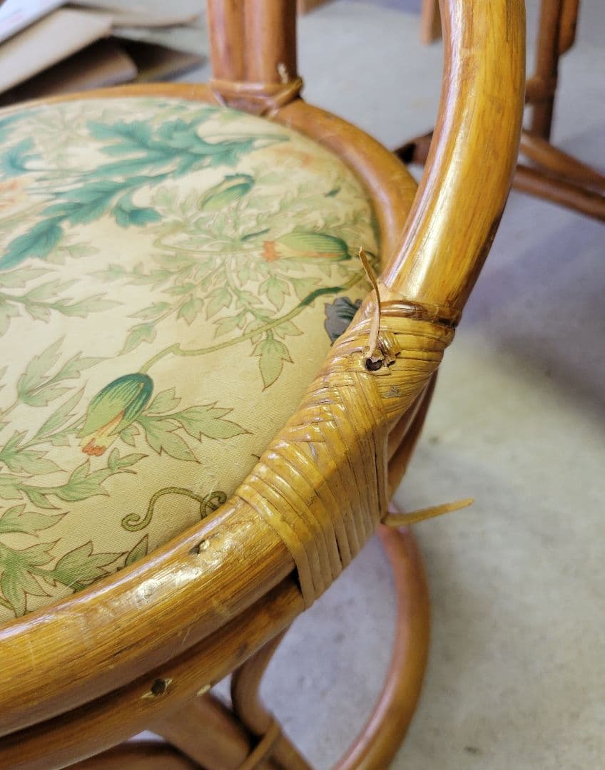 レトロ ラタンドレッサー 鏡台 アンティーク 美品