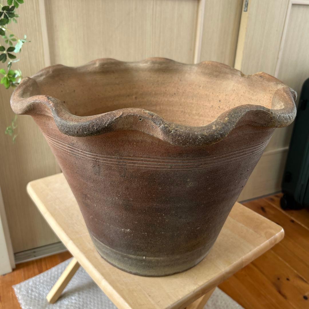 【大型深鉢】和モダン　テラコッタ鉢　植木鉢 陶器鉢 13号　古民家　全国送料無料