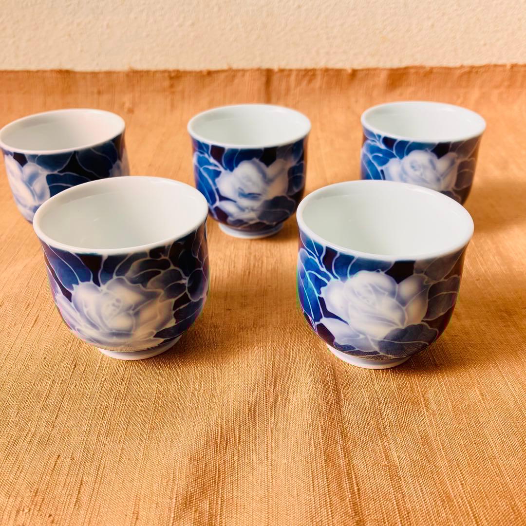 深川製磁　古代バラ　酒器揃　屠蘇器　徳利　銚子　盃　ぐい呑み　古代薔薇　有田焼