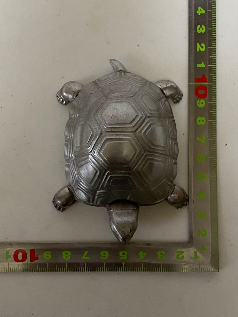 錫製 亀香合　印泥盒 置物　小物入れ