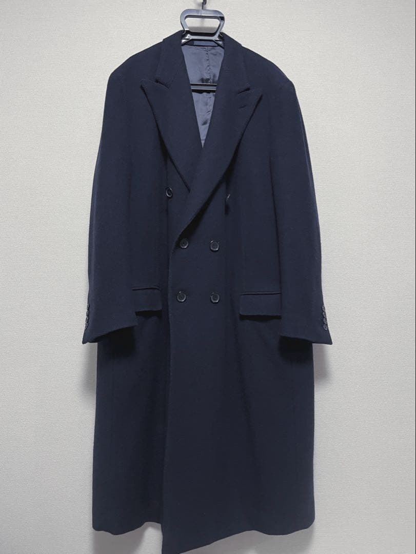 カルーゾ　Caruso ダブルブレスト チェスターコート 50 ネイビー
