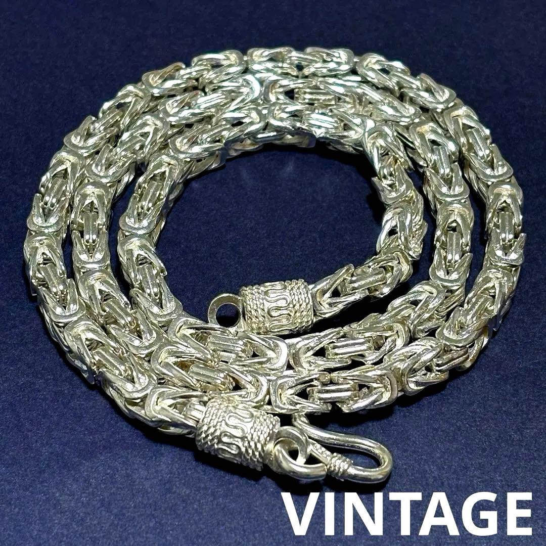 US輸入　80sドラゴンチェーンネックレス　ヴィンテージ　925刻印あり