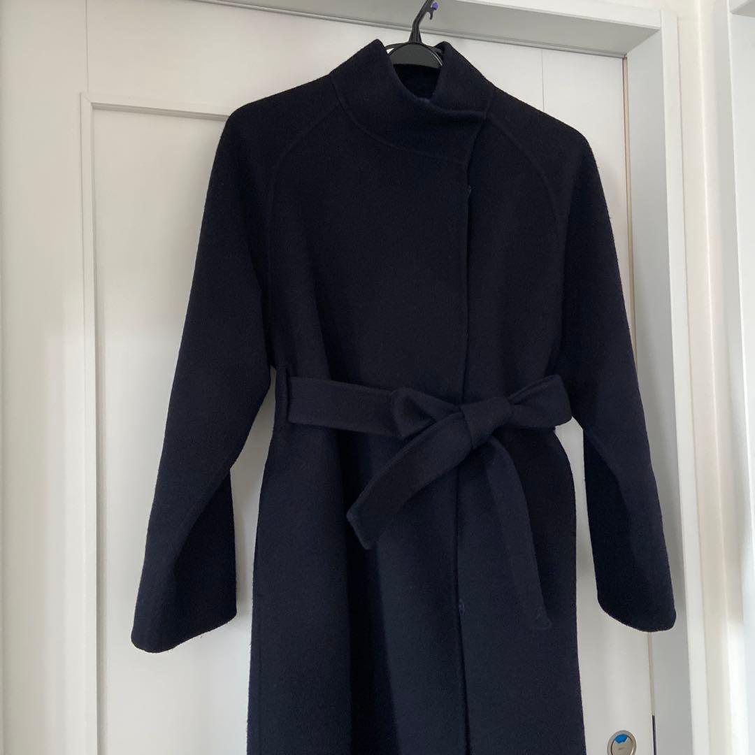 【トゥモローランド 】スーパーダブルフェイスベルテッドコート ネイビー34