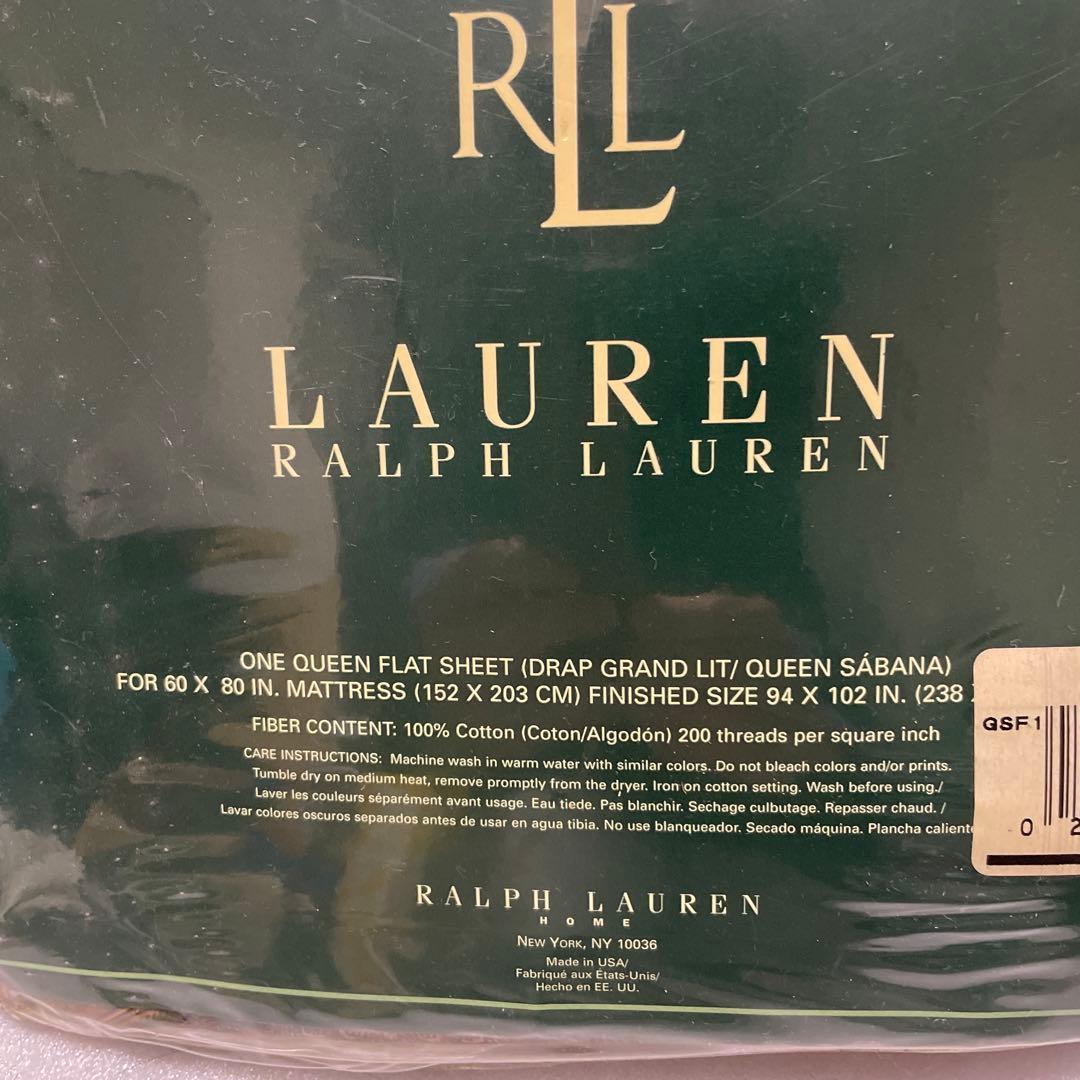【新品未使用】Ralph Lauren クイーン フラットシーツ、枕カバーセット