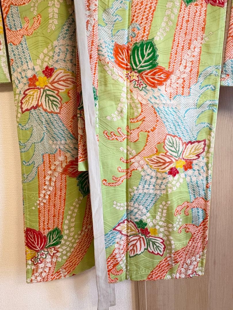 七五三 3歳 4歳 5歳 着物 被布セット 正絹 ヴィンテージ M2509152