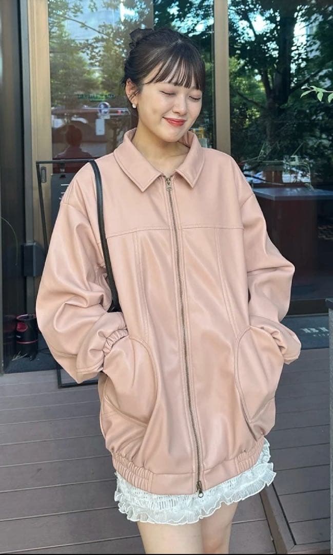 muguet Heart pocket leather jacket ミュゲ