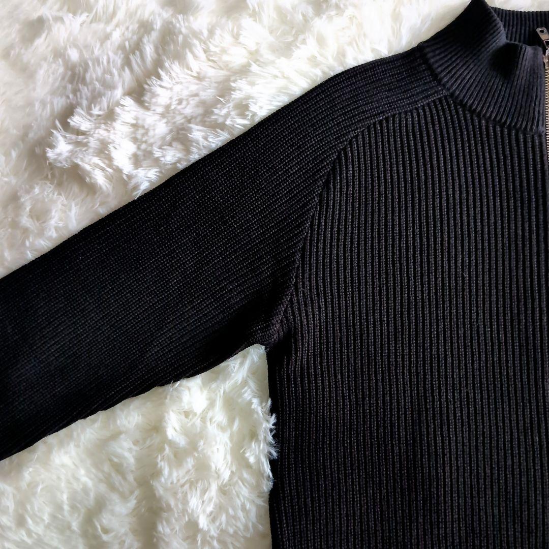 美品 ユナイテッドトウキョウ ウール混 ドライバーズニット サイズ2 ブラック