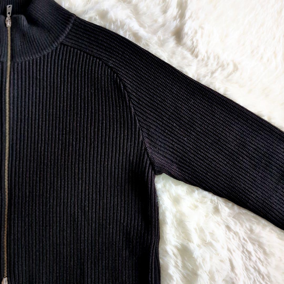 美品 ユナイテッドトウキョウ ウール混 ドライバーズニット サイズ2 ブラック