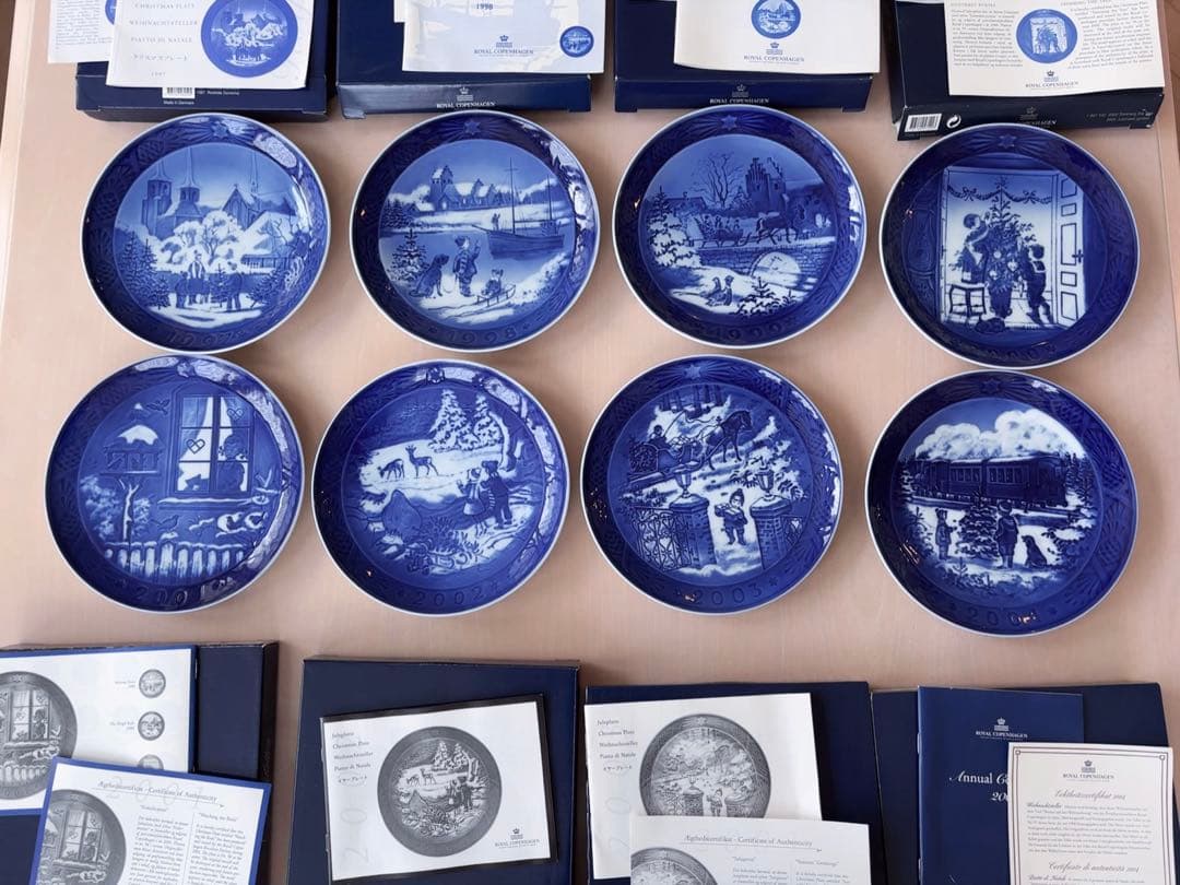 ロイヤルコペンハーゲン   イヤープレート 8点