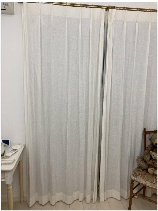 ★美品廃版★unico★ウニコ★リネン（麻）100％★カーテン★オーダー品