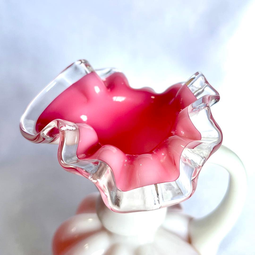 フェントン ピーチクレスト メロンシェイプ フラワーベース ピンク12cm ③