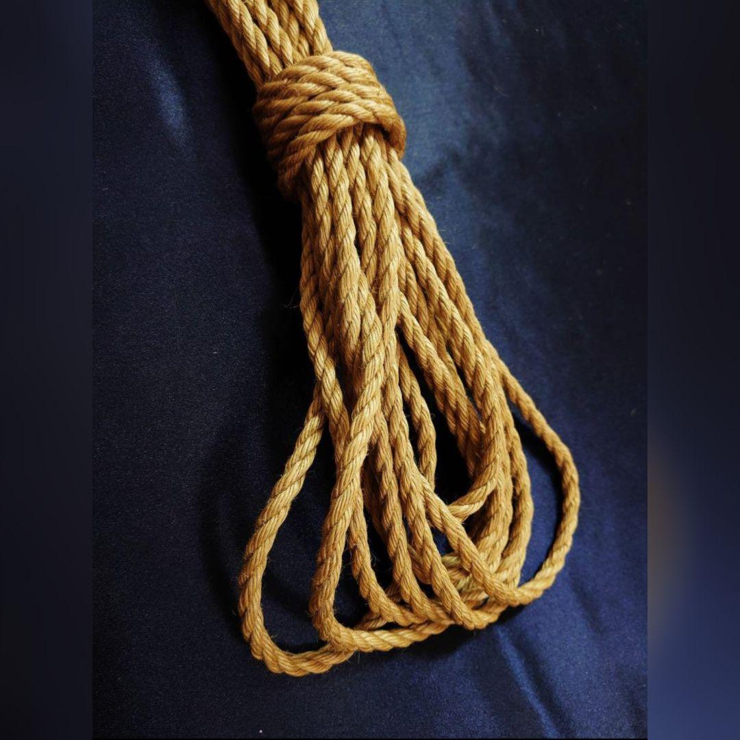 緊縛用麻縄 生成り 6mm×8m 10本セット ⑪ なめし済み 緊縛 縄 ロープ