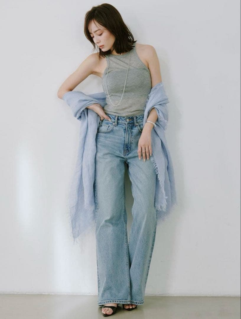 anuans Wide leg denim light blue サイズ1