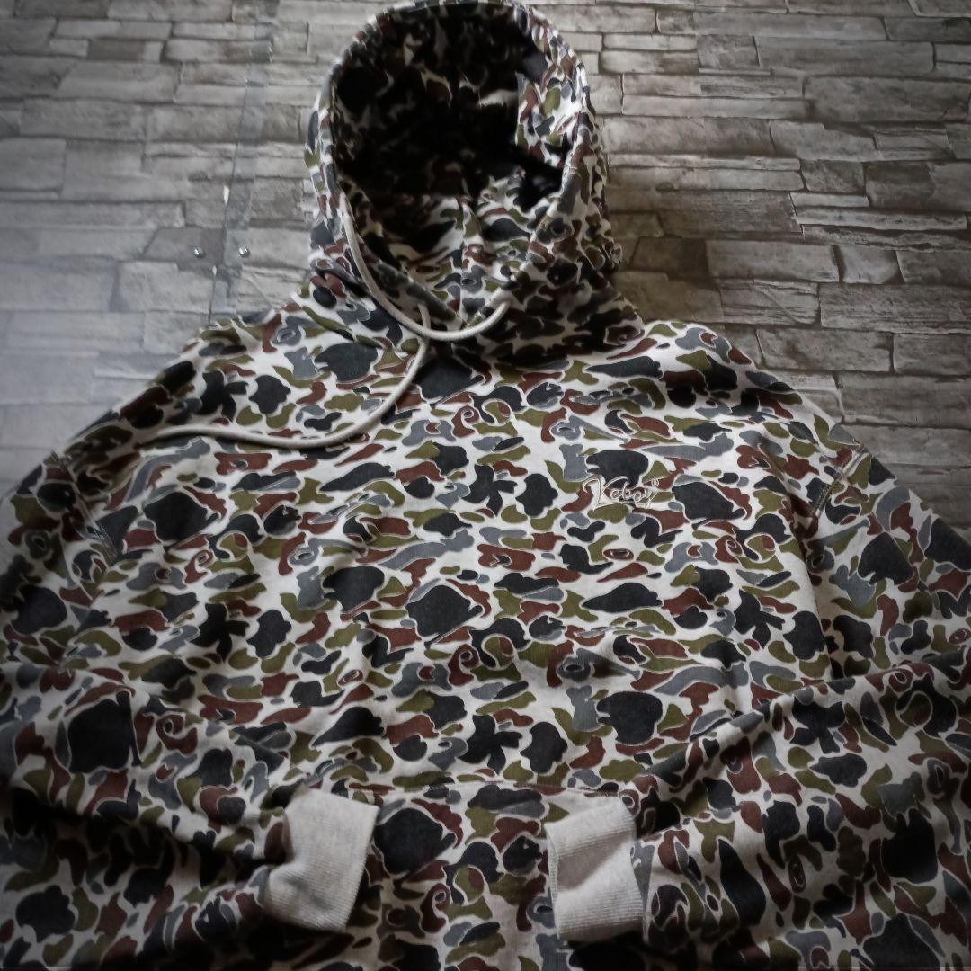 でかい 厚い 重い！ケボズオーバーサイズパーカー カモ柄 バック刺繍ロゴ