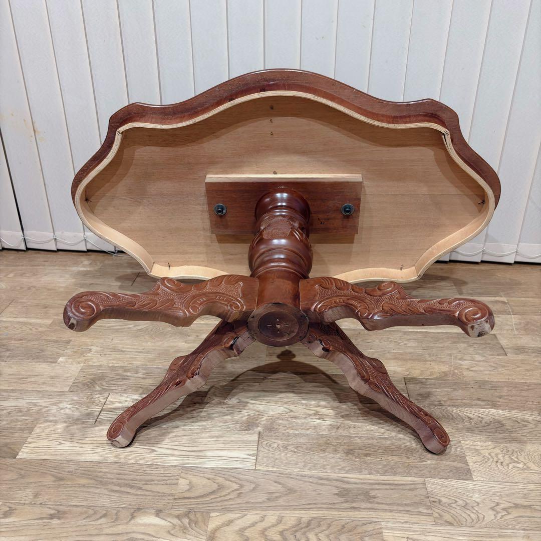 象嵌細工 センターテーブル イタリア クラシック 猫脚 コーヒーテーブル カフェ
