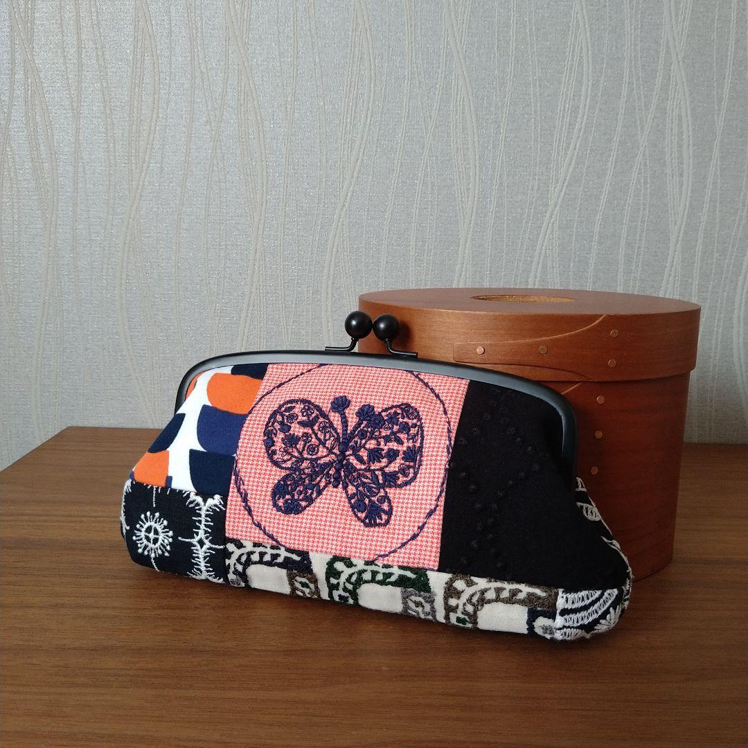 new❁ マットブラック口金 親子がま口財布 ☆ミナペルホネン ハンドメイド