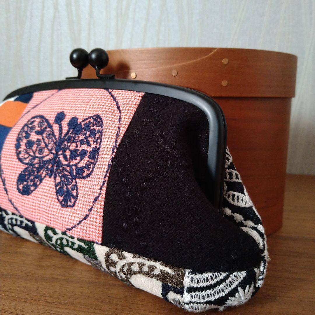 new❁ マットブラック口金 親子がま口財布 ☆ミナペルホネン ハンドメイド