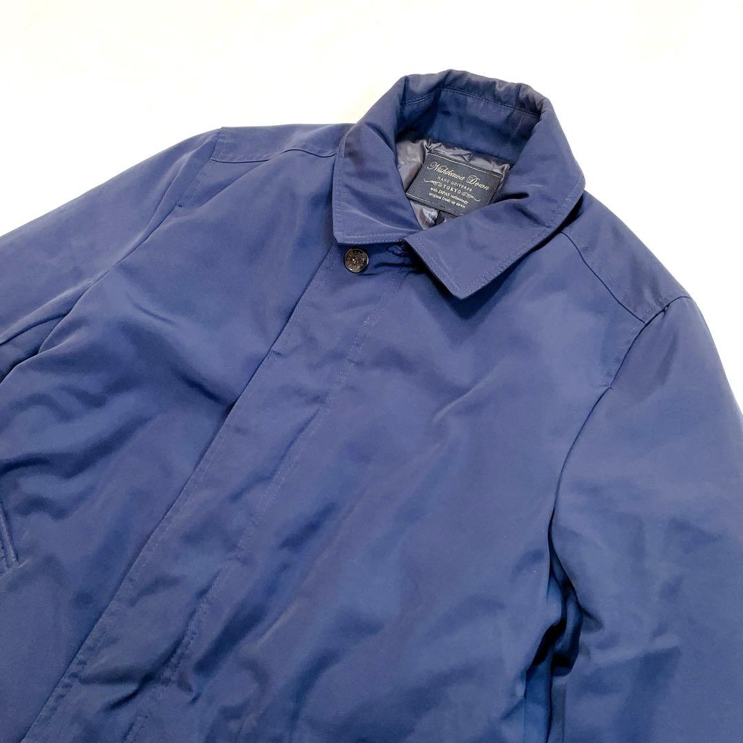 ナノ・ユニバース×西川ダウン　ステンカラーコート　ネイビー