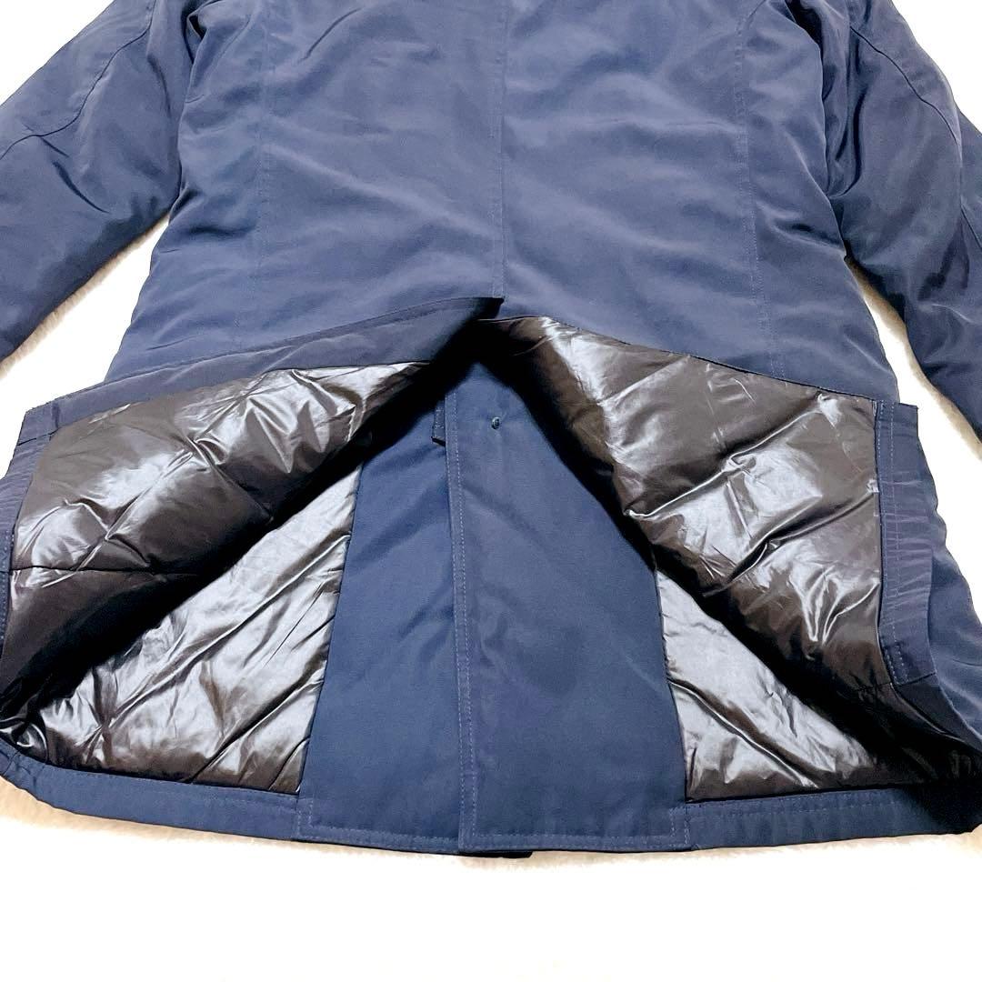 ナノ・ユニバース×西川ダウン　ステンカラーコート　ネイビー