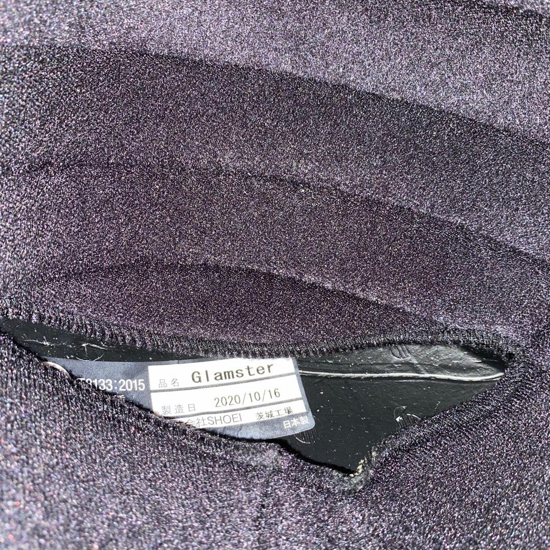 SHOEIGlamsterマットブラックMサイズ ミラーシールドピンロック付き