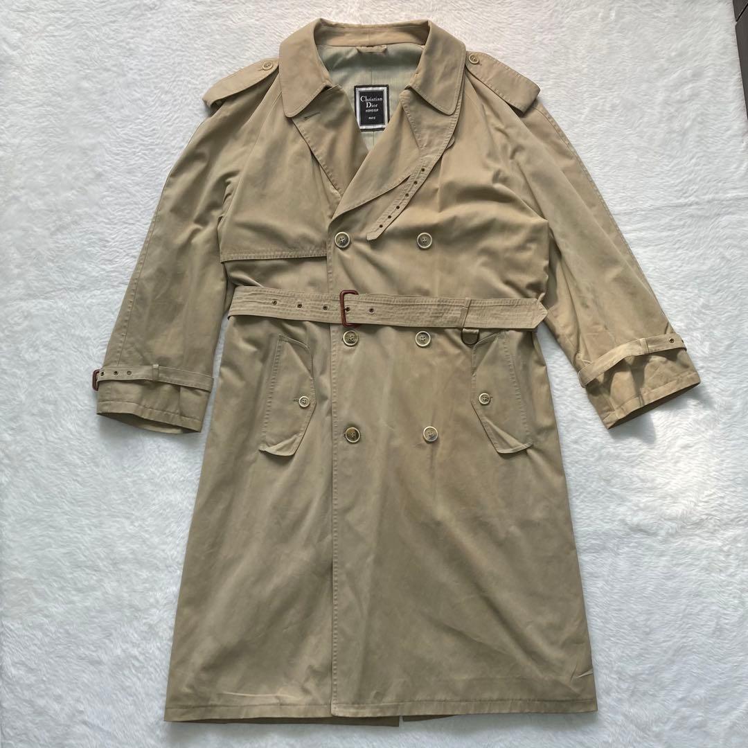 クリスチャンディオール　ダブルトレンチコート　XL　ヴィンテージ　比翼　ロング