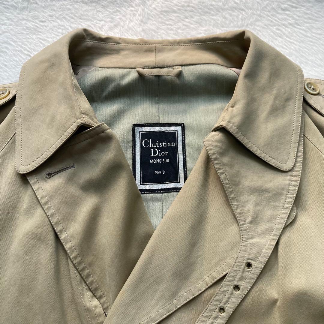 クリスチャンディオール　ダブルトレンチコート　XL　ヴィンテージ　比翼　ロング