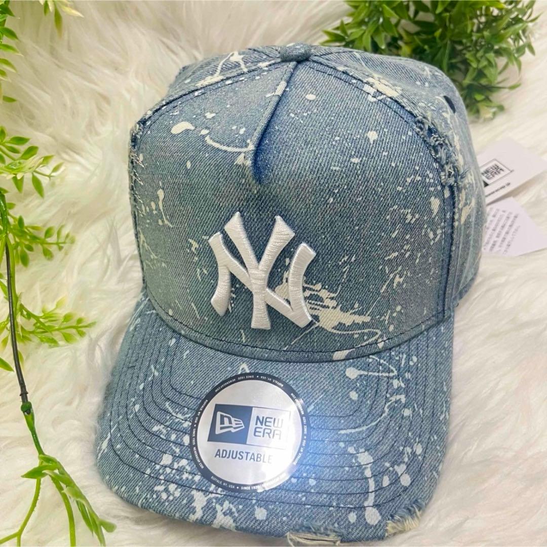 新品 NEWERA NY ニューエラ ダメージ デニム キャップ スナップバック