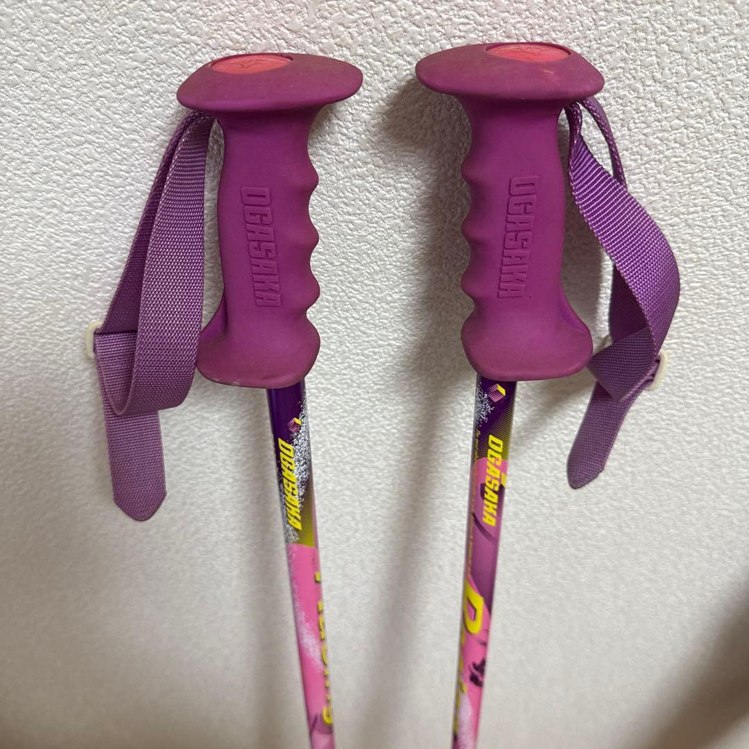 OGASAKA スキー板 『覇』Keos 155cm 赤黒 + 紫スキー用ポール