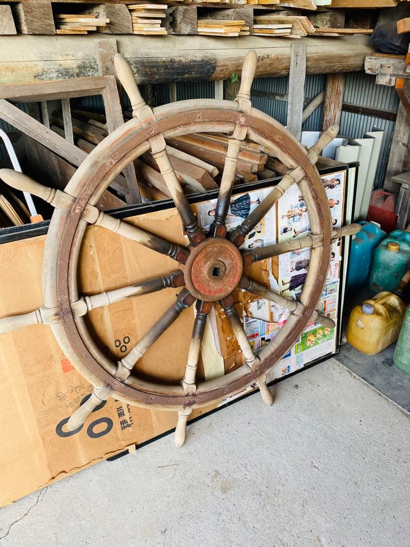 舵輪　アンティーク　骨董　舵　舵輪　インテリア
