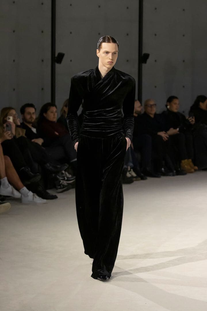 22AW SAINT LAURENT ベルベット ワイドパンツ