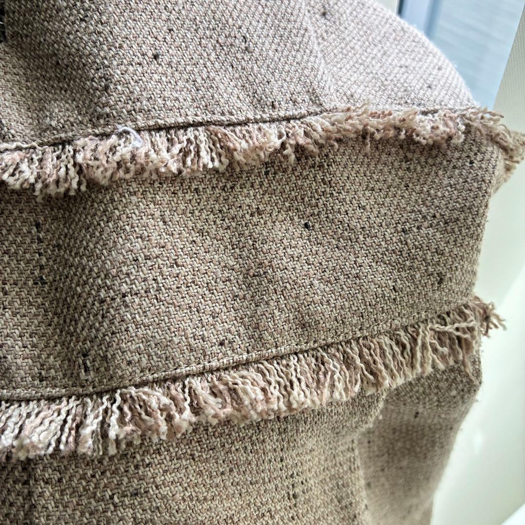 サロペット・オーバーオール・オールインワン Eaphi linen like fringe salopette